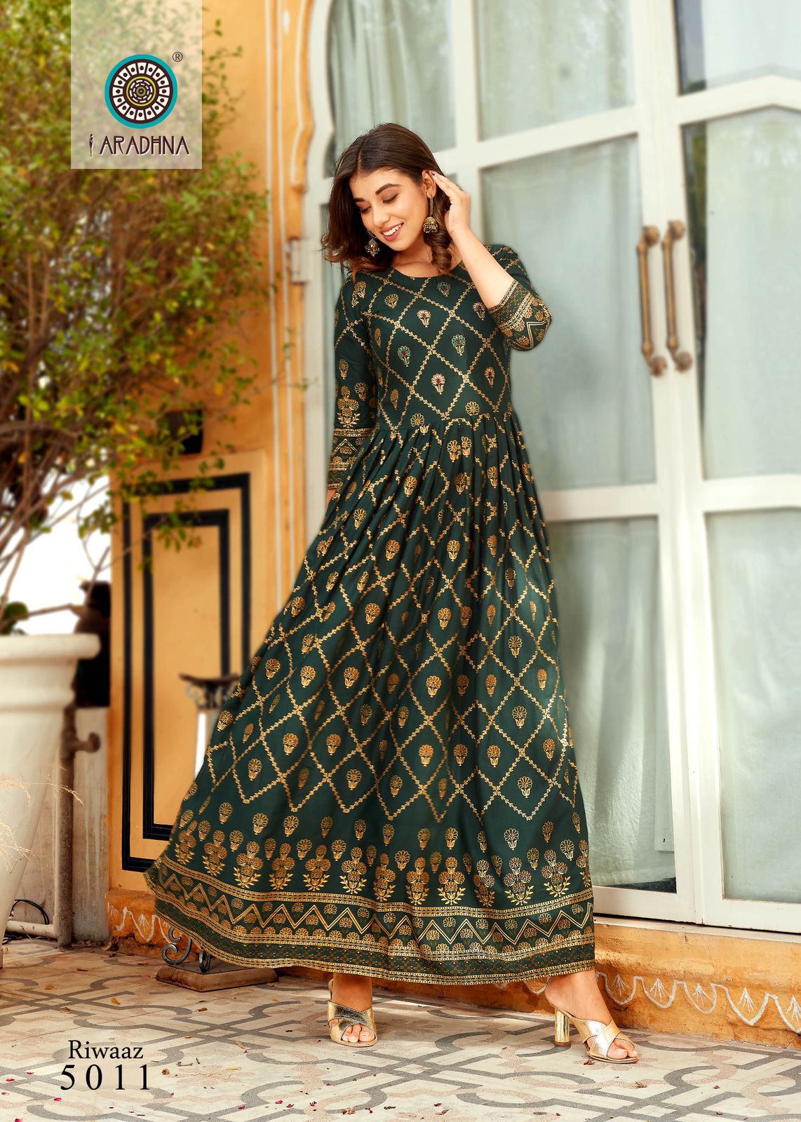 Aradhna Riwaaz 5 Printed Long Anarkali Kurti Catalog